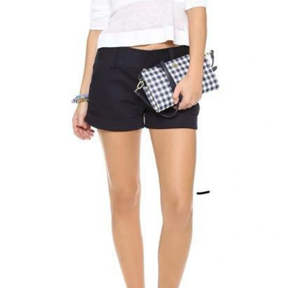 Tory Burch Navy Robinson Checkered Crossbody Bag- Like New - Picture 2 of 9